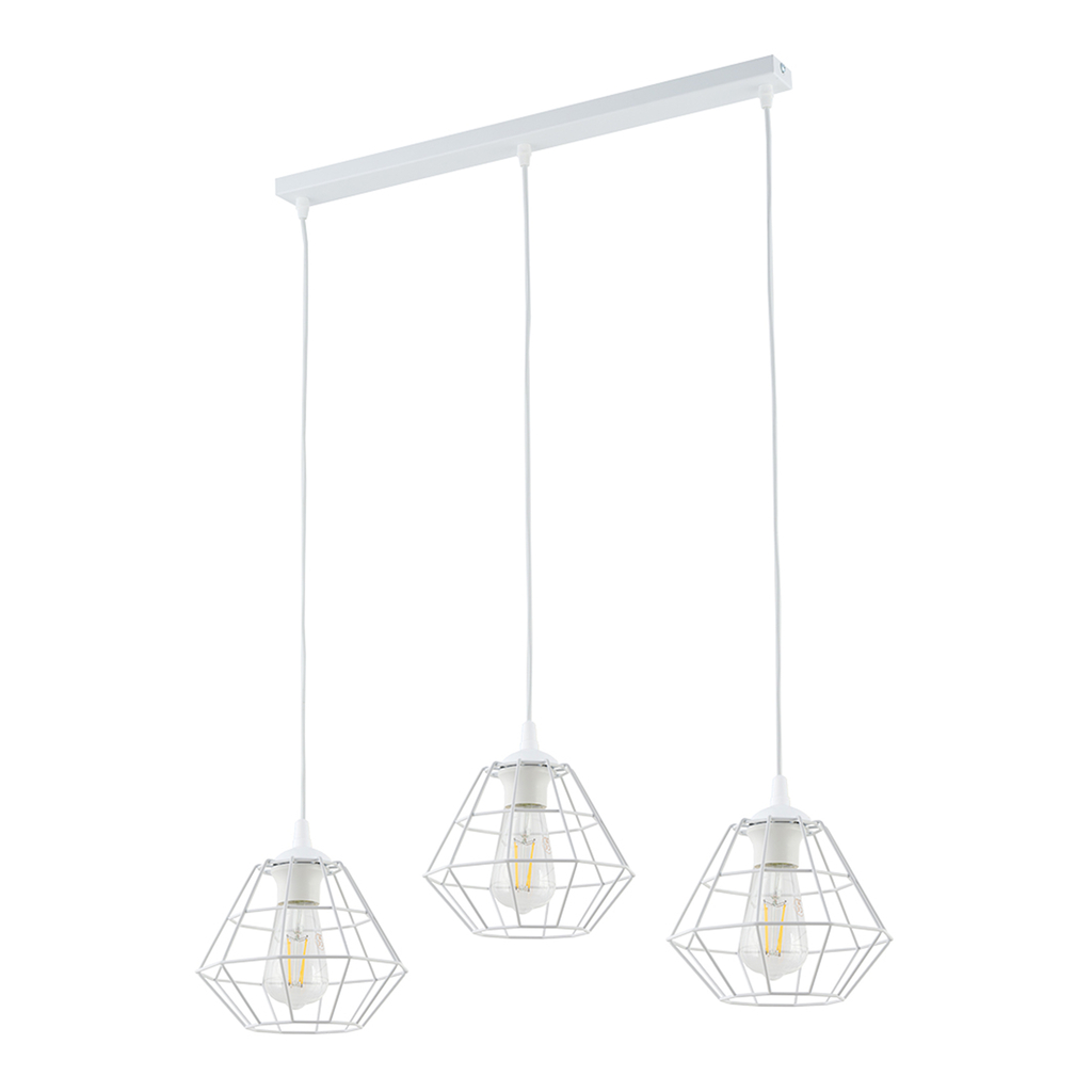 Závesné svietidlo DIAMOND III geometrické biele