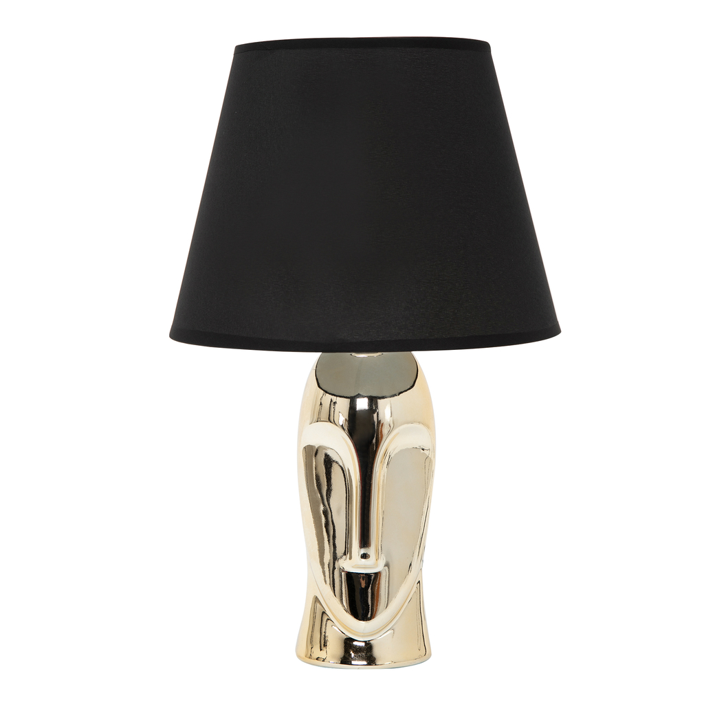 Keramická stolná lampa čierno-zlatá 37,5 cm