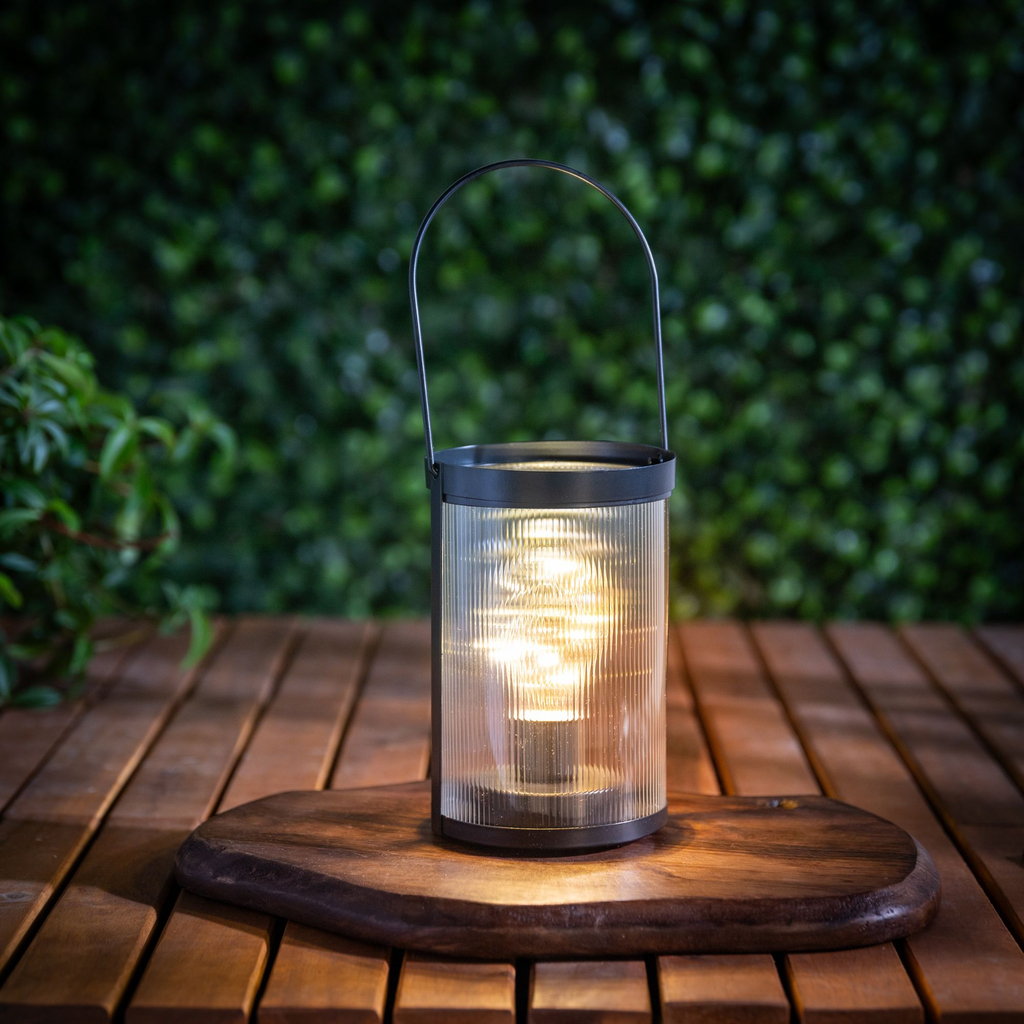 Dekoratívna LED lampa s držiakom čierna 10,5x15,8 cm