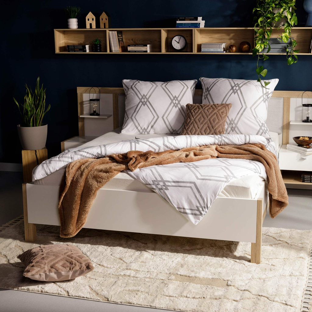 Geometrická bavlnená posteľná bielizeň JERSEYLOVE 160x200 cm