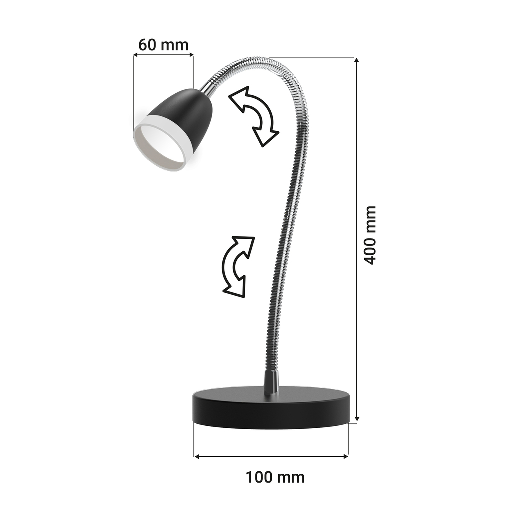 Stolná lampa LED ORO LARUS čierna