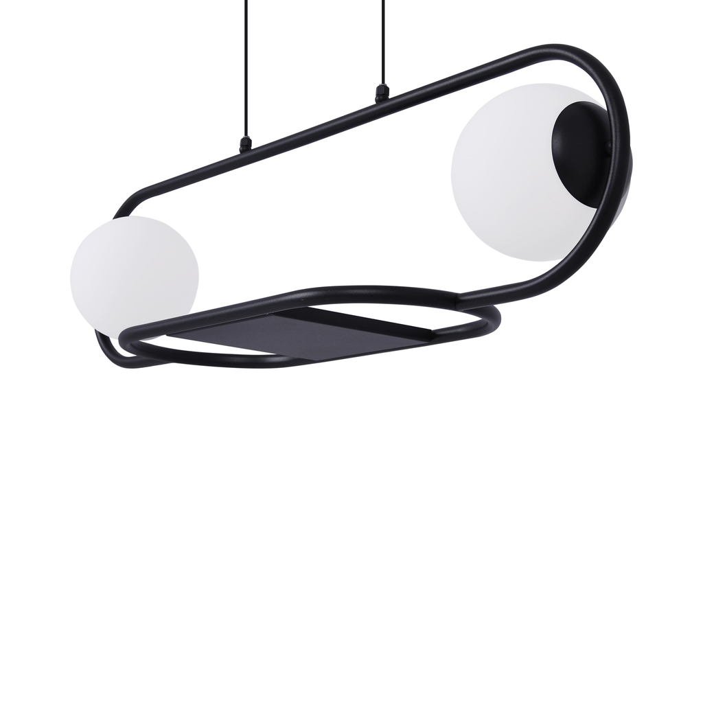 Závesné svietidlo FINESTRA s priestorom na kvety, čierne