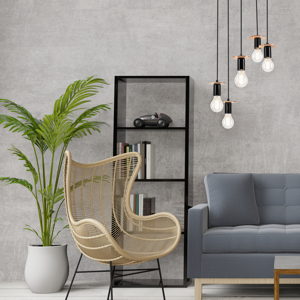 Loftové závesné svietidlo ANGELINA 5 čierne