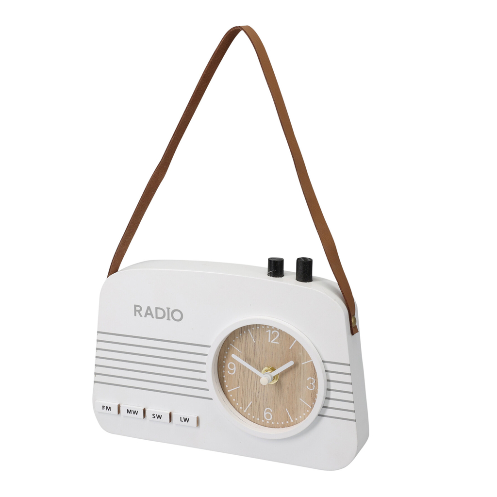 Detské stojace hodiny RÁDIO biele