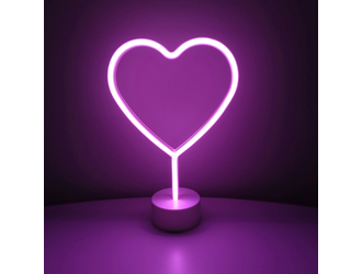 Dekoratívna stolná lampa LED NEON HEART