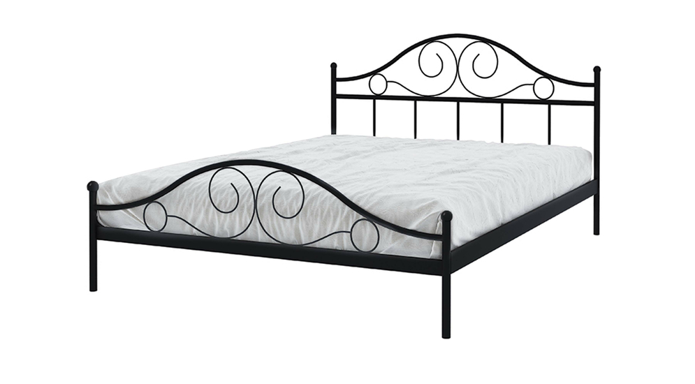 Kovová posteľ s roštom čierna ANTIC 140x200 cm