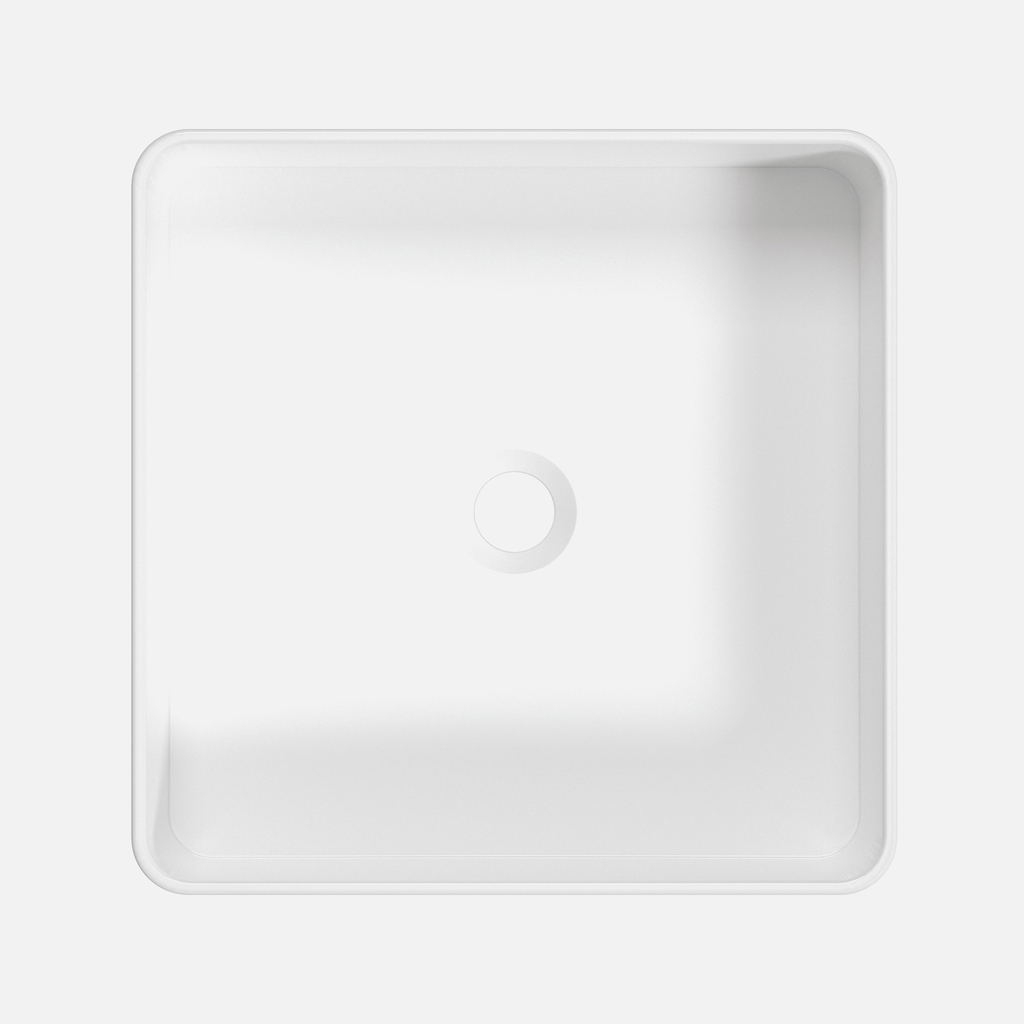 Keramické umývadlo na dosku biele SQUERE 40,5 cm