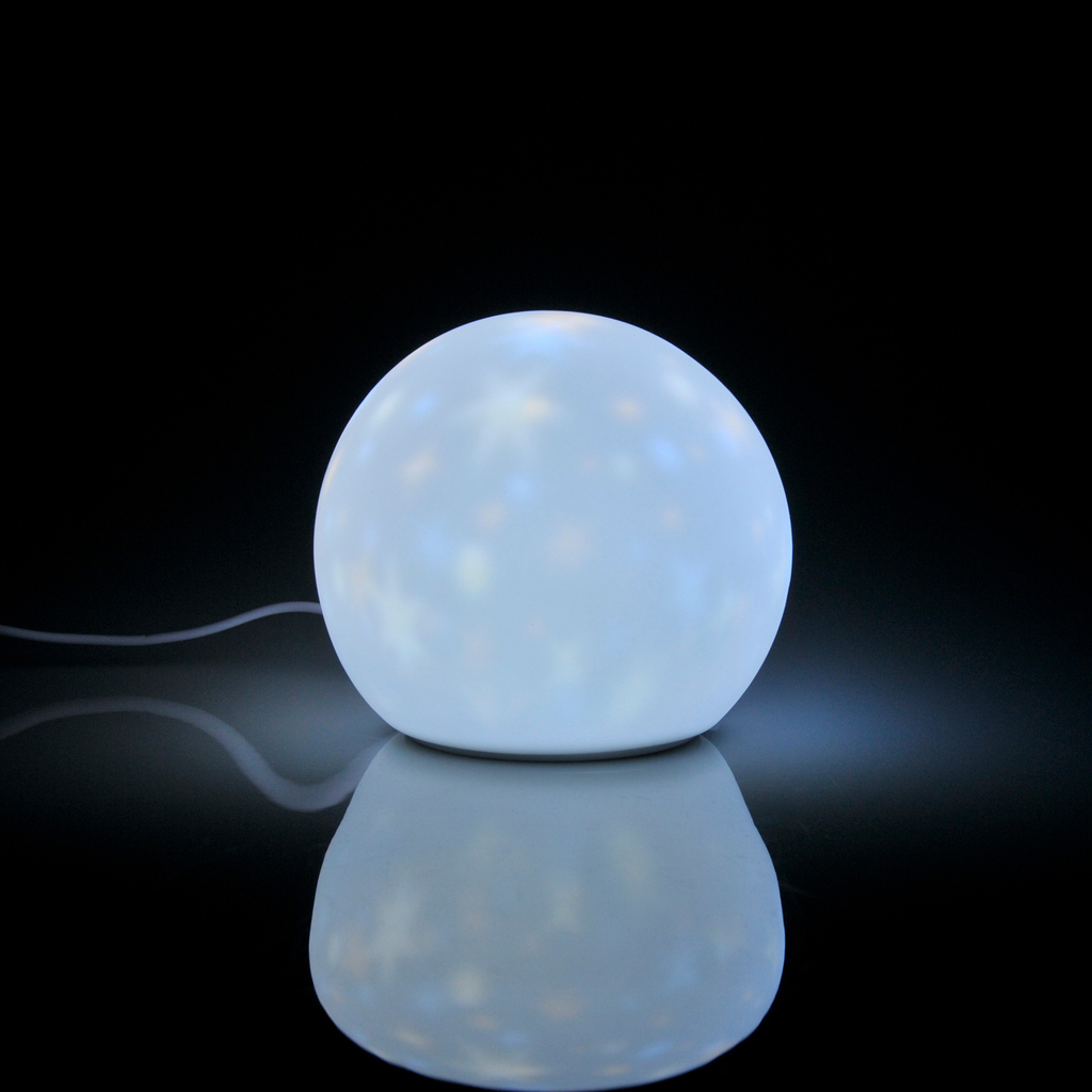 Nočná silikónová lampa biela LED MOON
