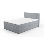 Kontinentálna posteľ PEDRO PU s topperom sivá 120x200 cm