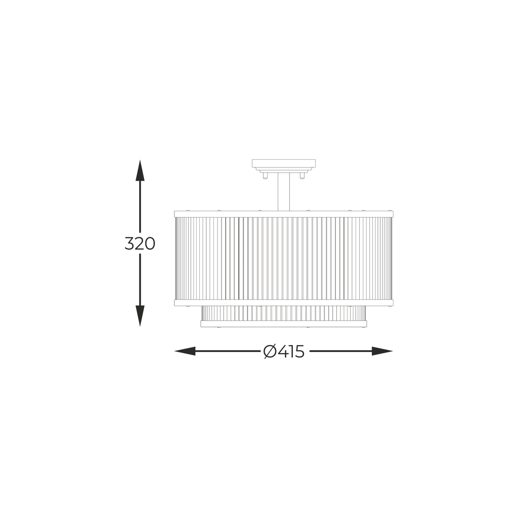 Stropné svietidlo čierne 5xE14 SERGIO 41,5 cm