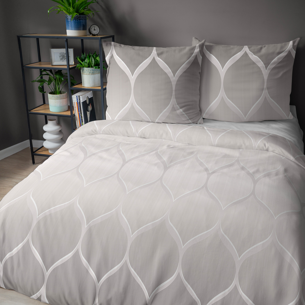 Béžová bavlnená posteľná bielizeň HOME SATIN 140x200 cm