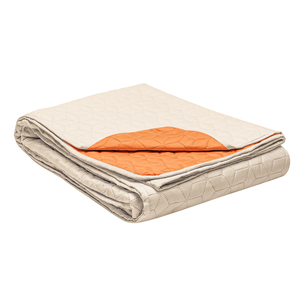 Obojstranný béžovo-tehlový prehoz ADELE 200x220 cm