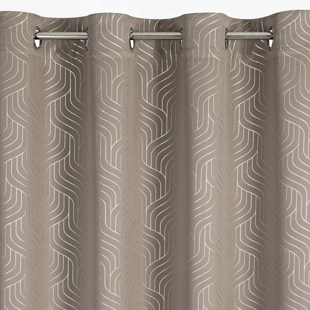 Záves na priechodkách v béžovej a sivej farbe OLETA 140x250 cm