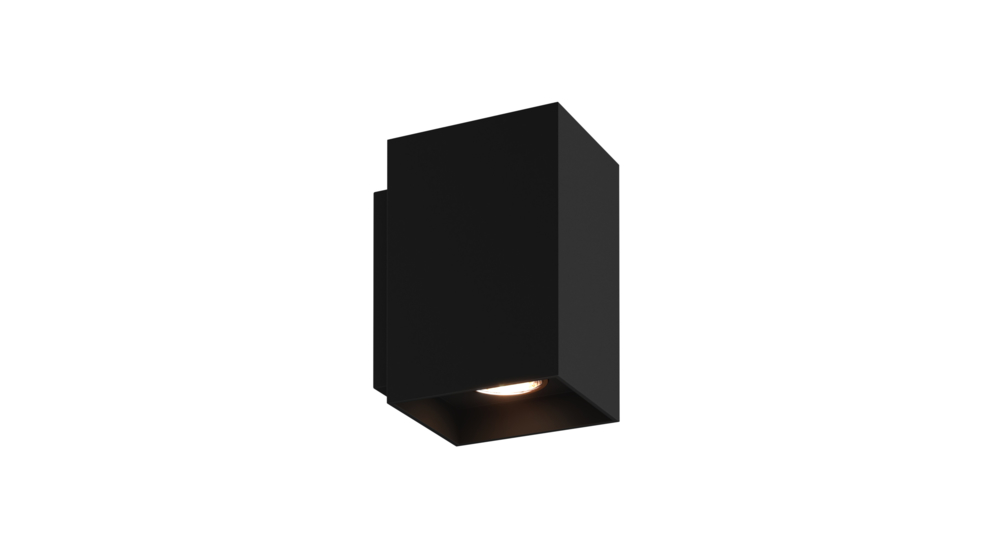 Čierne minimalistické nástenné svietidlo SANDY WL SQUARE