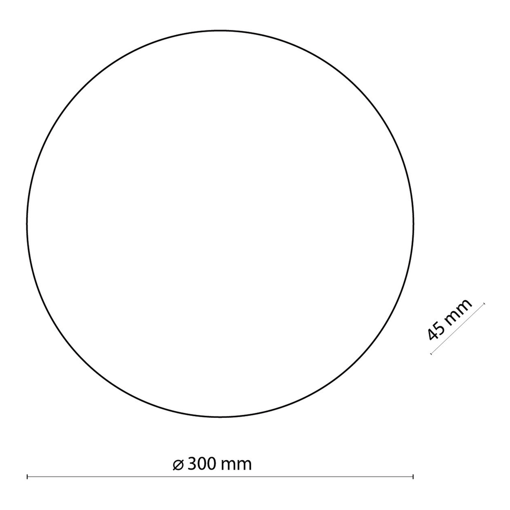 Nástenné svietidlo minimalistické okrúhle čierne LUNA NEW 30 cm