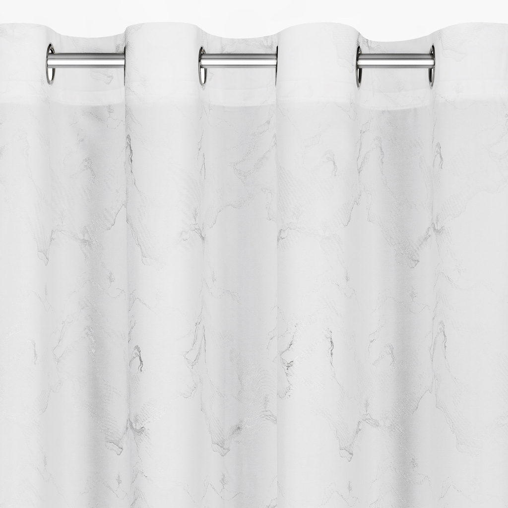 Záclona s priechodkami bielo-strieborná EMILI 140x250 cm