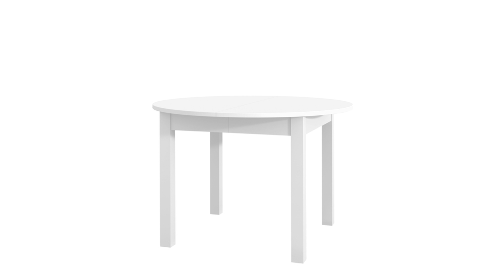 Okrúhly stôl LUNI biely 110 - 160 cm