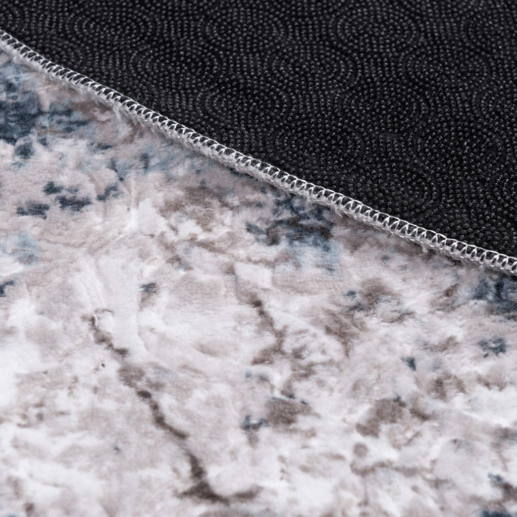 Retro koberec VISION, sivo-modrý, okrúhly, 120 cm