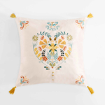 Dekoračná obliečka vyšívaná krémová FOLKY 45x45 cm