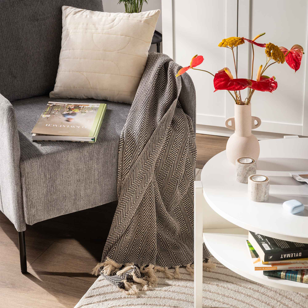 Tmavosivá deka SALINA 125x150 cm