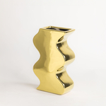 Geometrická váza zlatá 20 cm