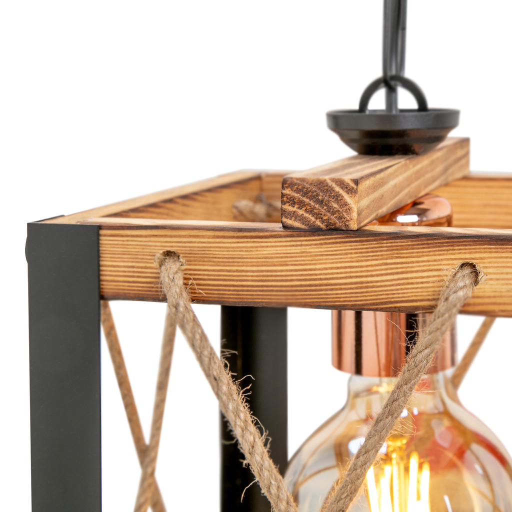 Závesné svietidlo FARAH drevené kocka 20 cm