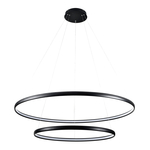 LED luster na lanku 2 prstene čierna CARLO