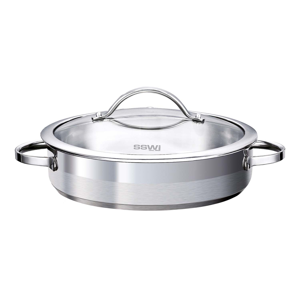 Nerezová panvica PULPO s pokrievkou, 28 cm