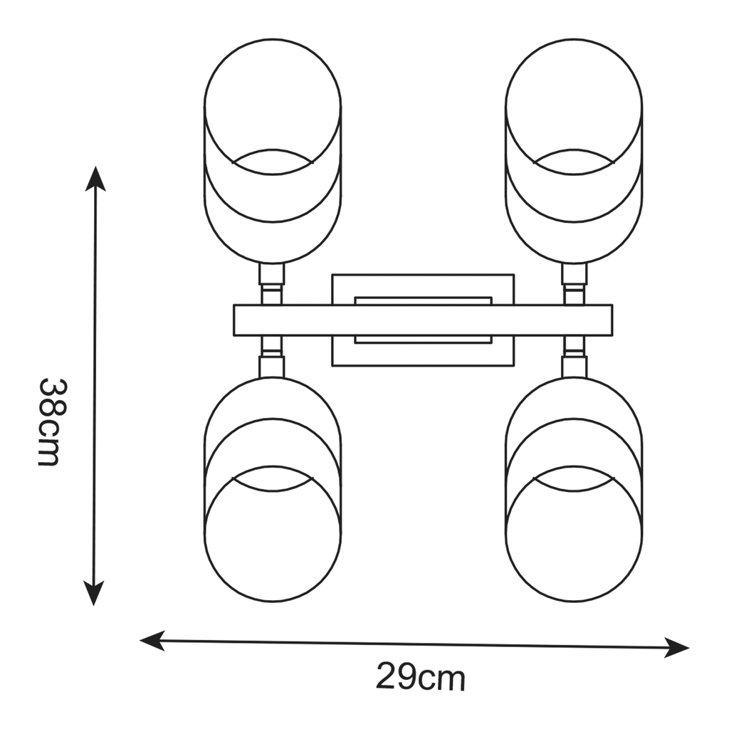 Stropné svietidlo PORTO CL19020-4-BL 4xE14