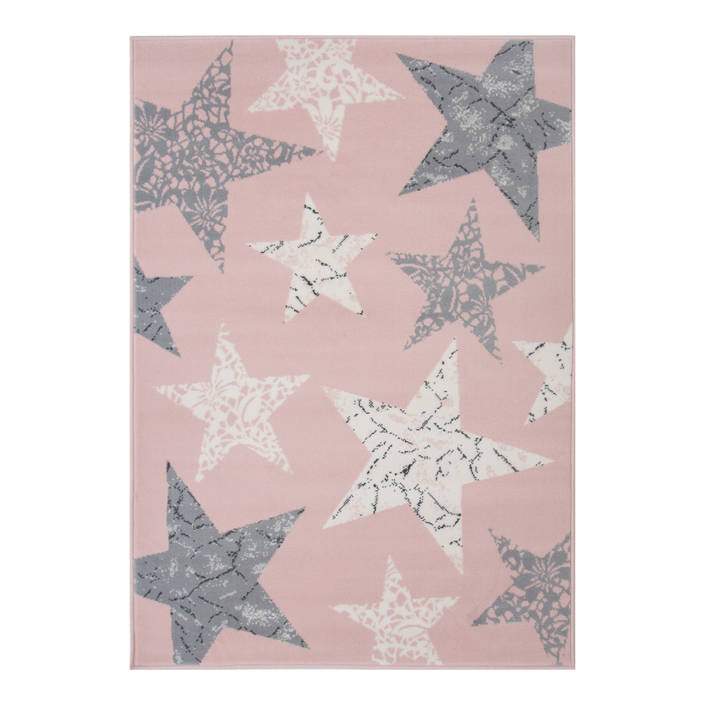 Ružový koberec HVIEZDY 120x170 cm