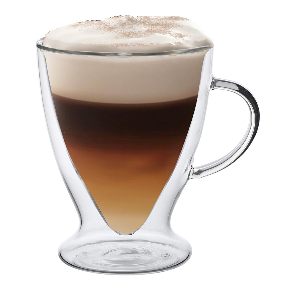 Dvojstenný hrnček na stopke ANDREA 300 ml, sada 2 ks