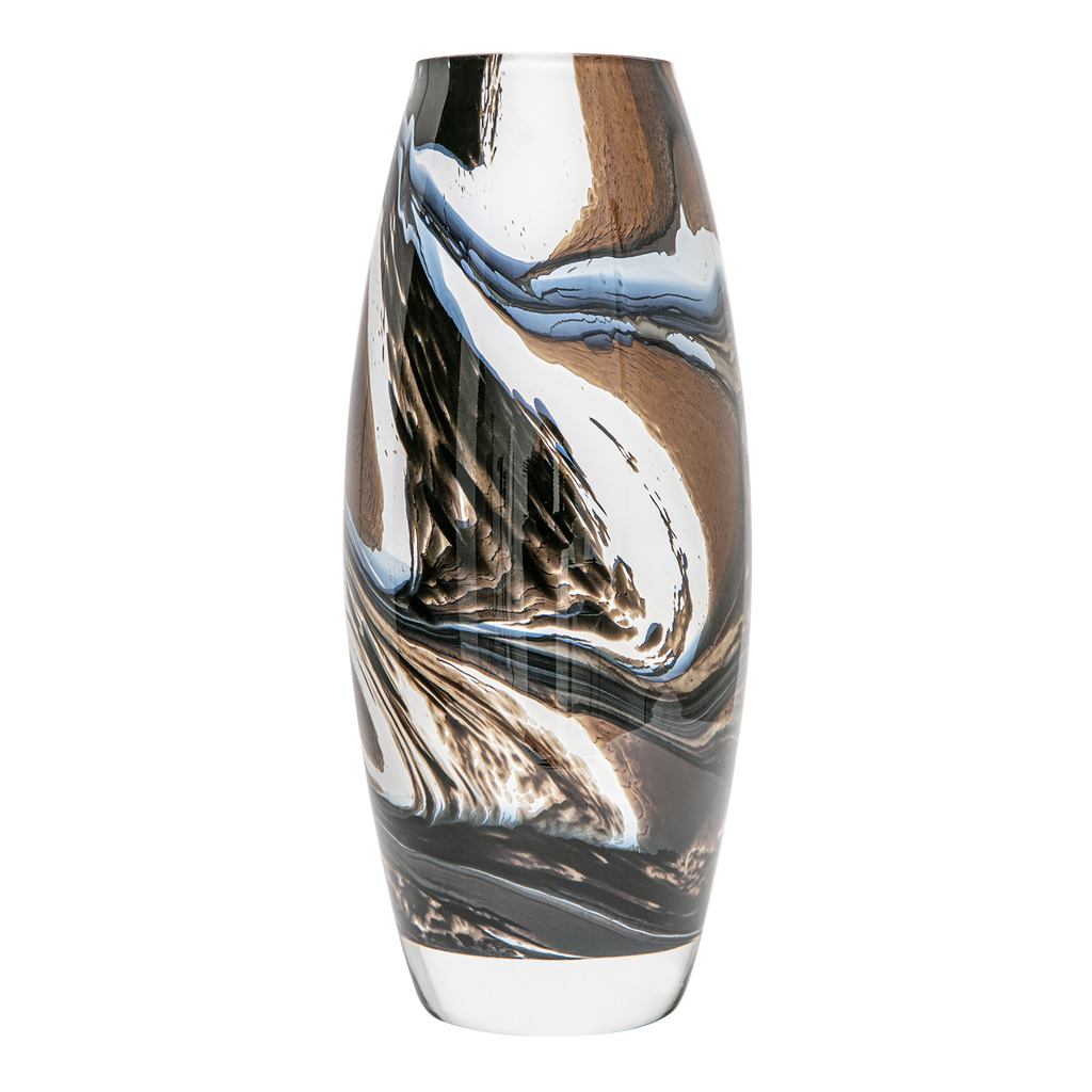 Sklenená váza RETRO hnedá 25 cm