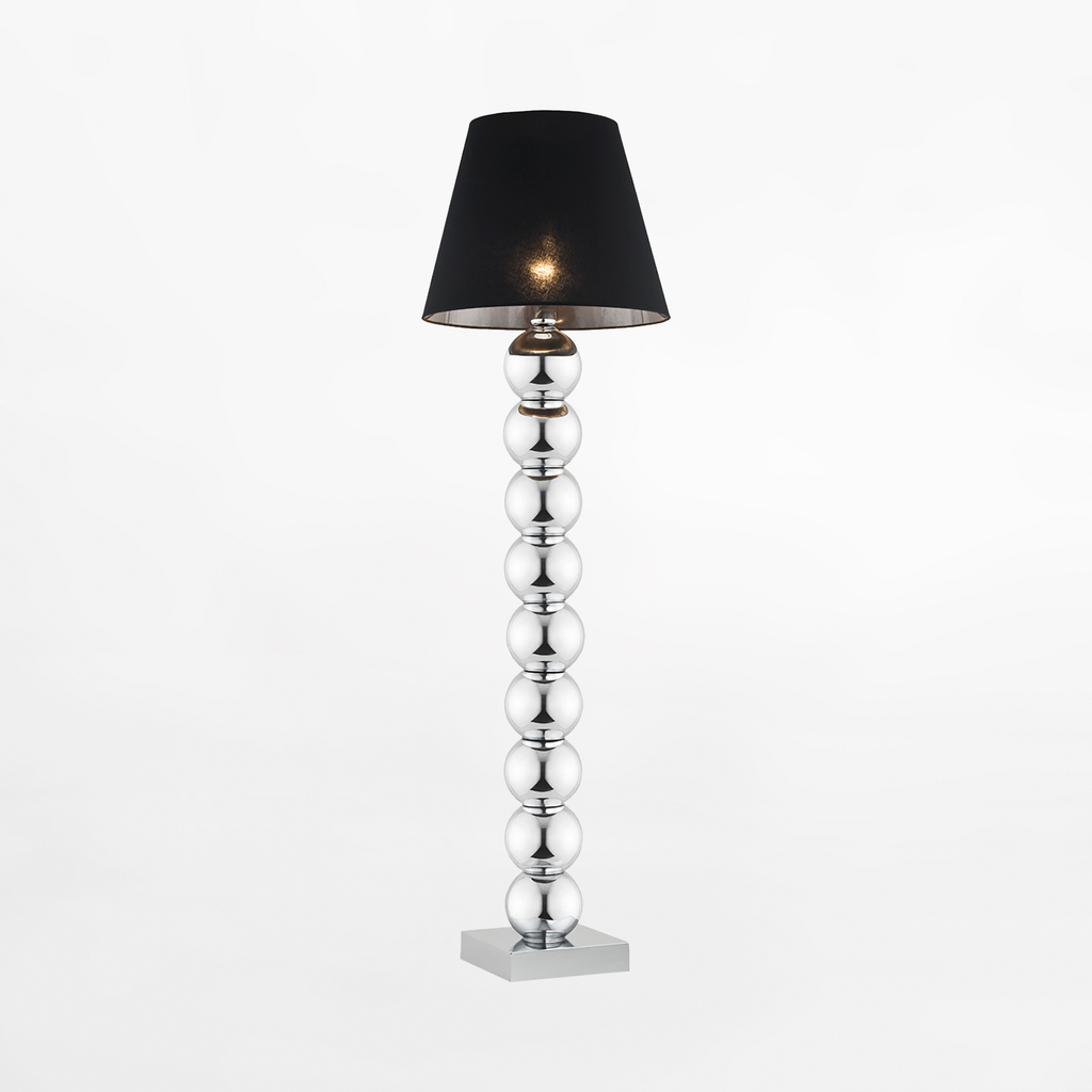 Stojacia lampa s tienidlom čierna FUDŽI