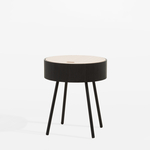 Okrúhly konferenčný stolík sivý 40,5x47,5 cm