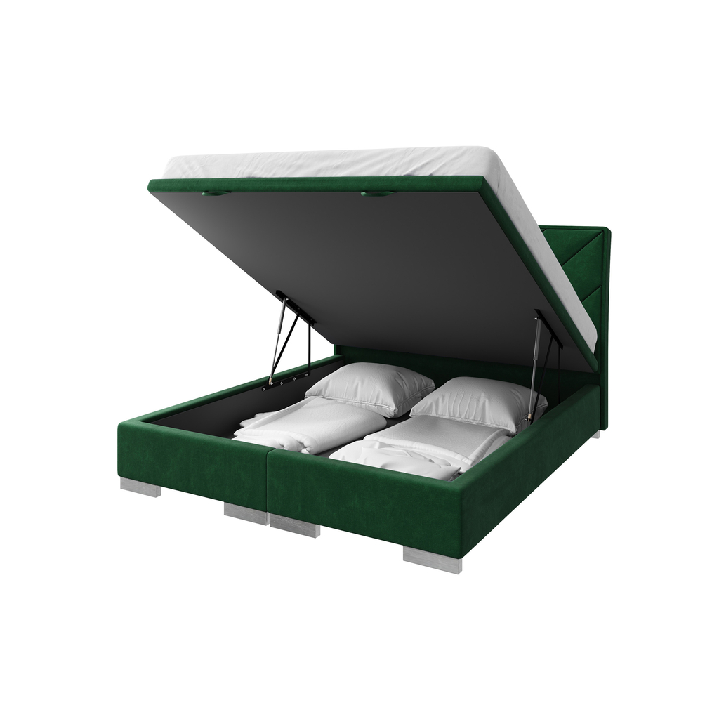 Kontinentálna posteľ LEONARDO zelená 140x200 cm