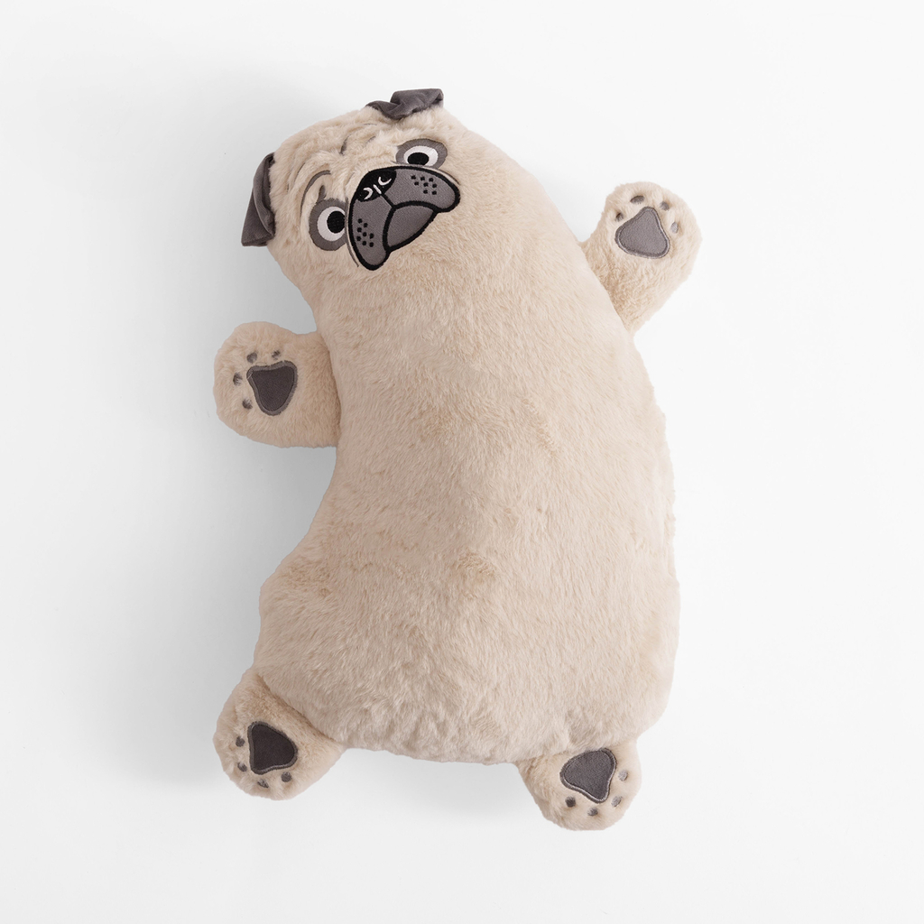 Vankúš plyšák mops HUGGIE 50x33 cm