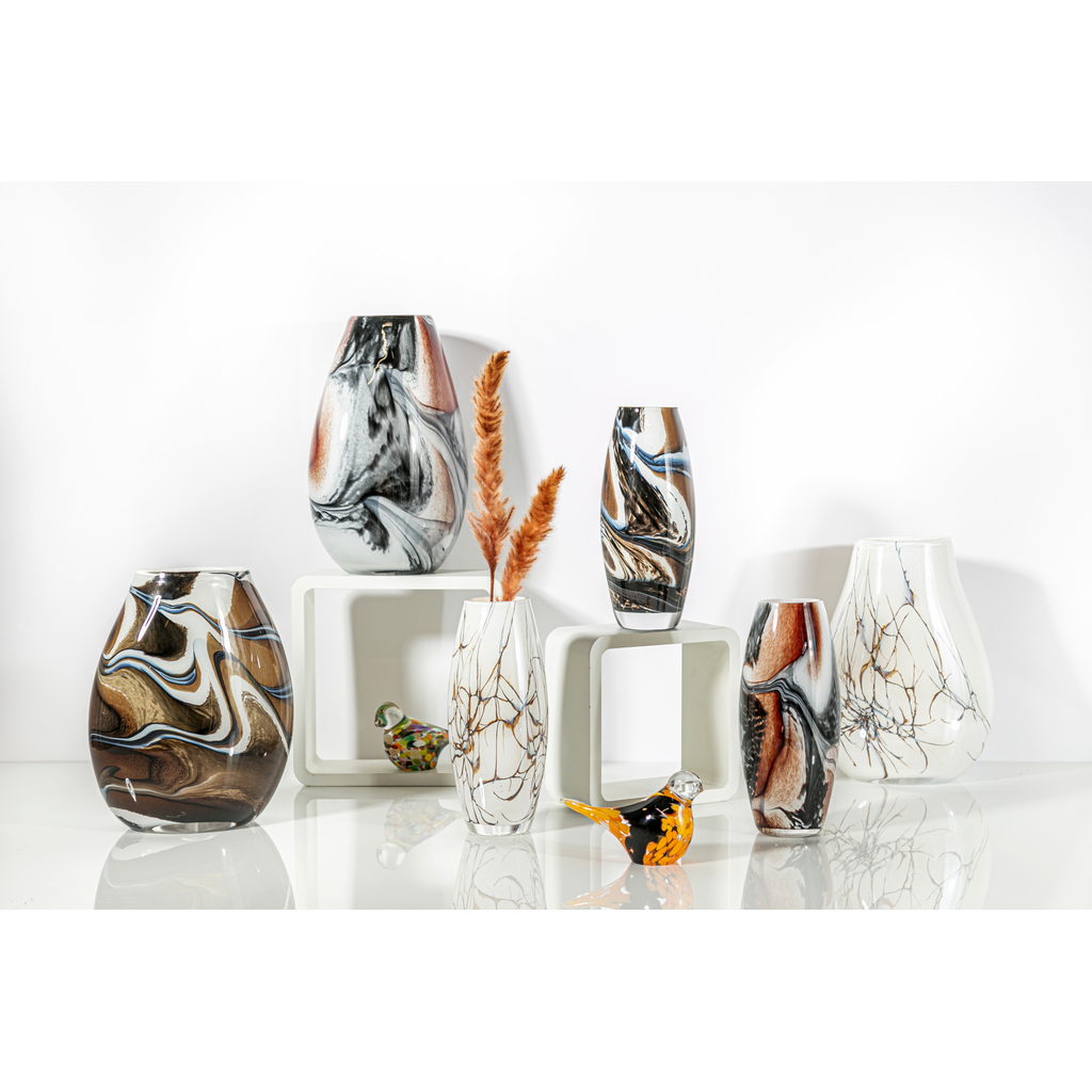 Sklenená váza RETRO tehlovo červená 25 cm