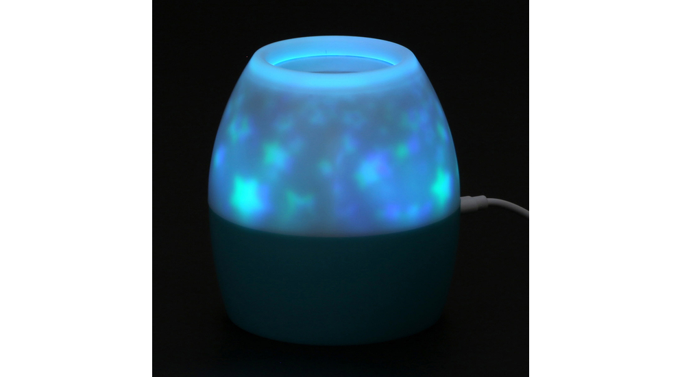 Detská nočná lampa s projektorom bielo-modrá