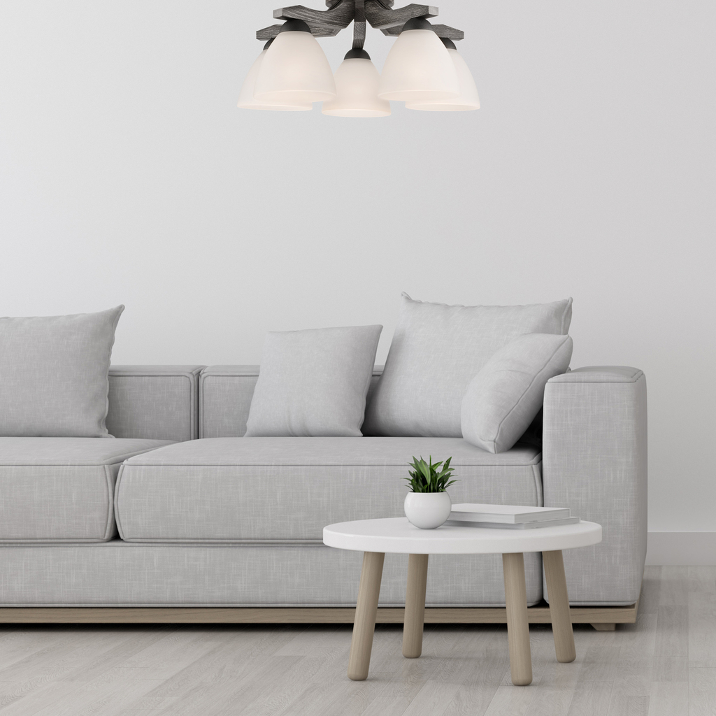 Stropné svietidlo ADRIANO 5 grafitovo-biele