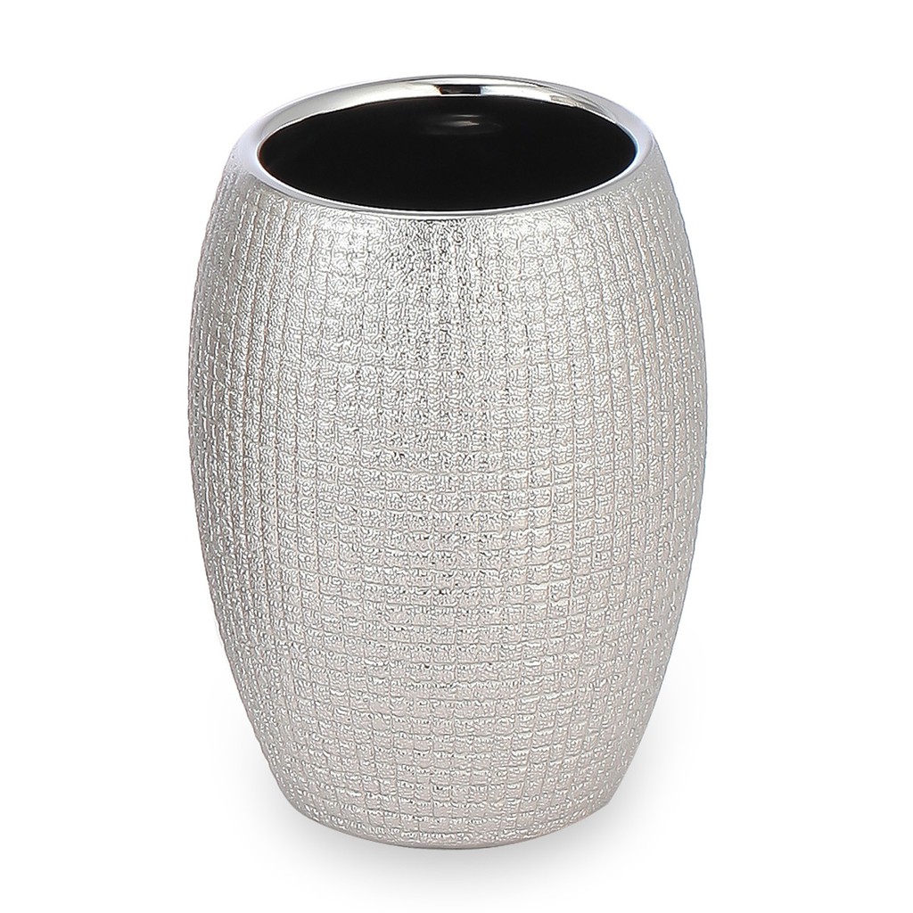 Kúpeľňový pohár na kefky strieborný, 10 cm