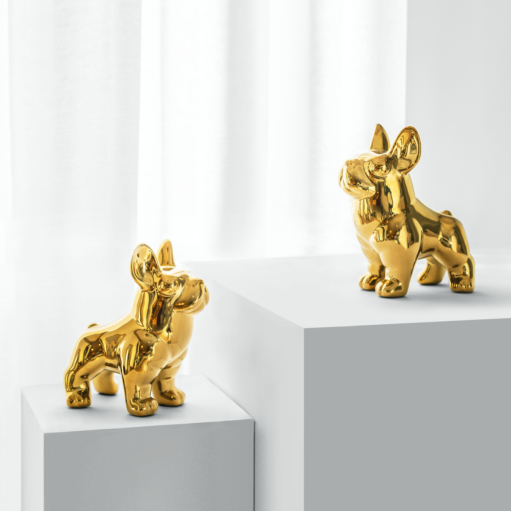 Figurka dekoracyjna złota PIES 20 cm