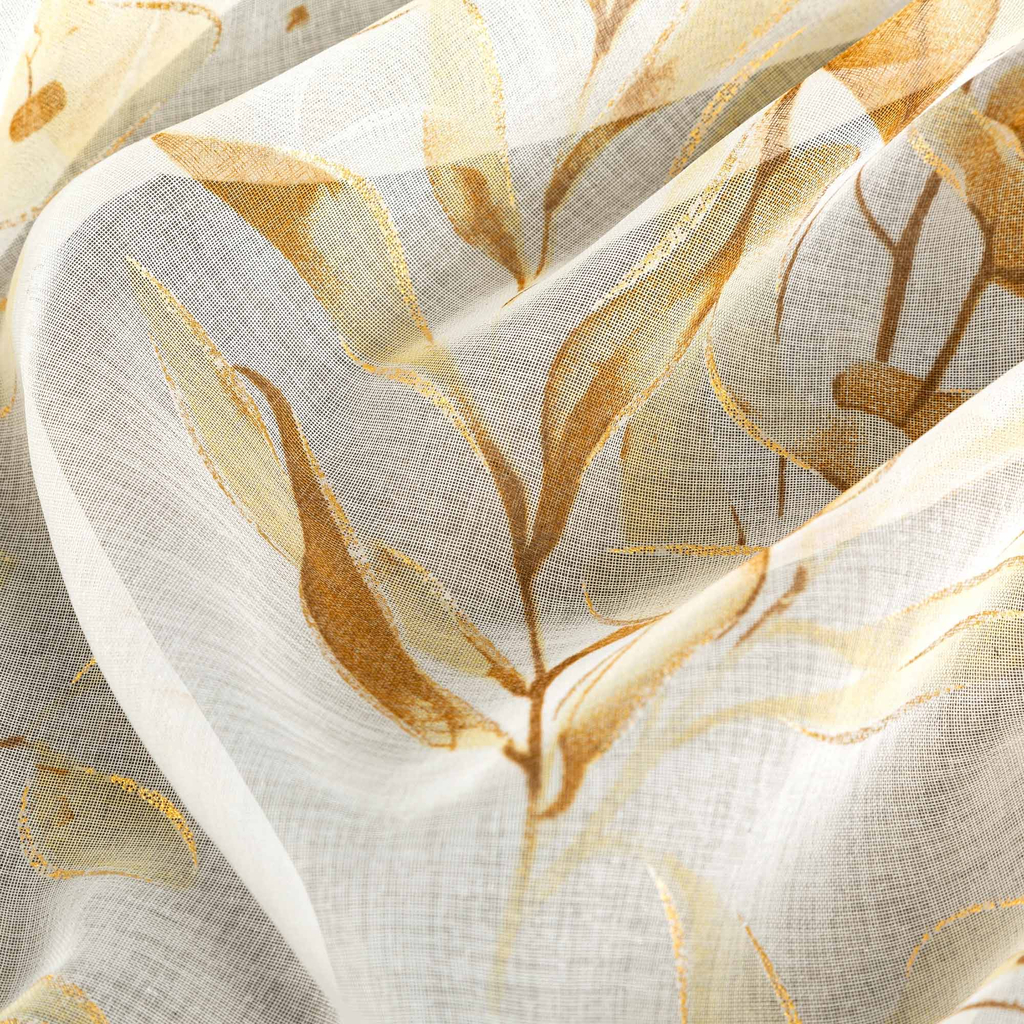 Záclona s priechodkami béžovo-zlatá AVA 140x250 cm