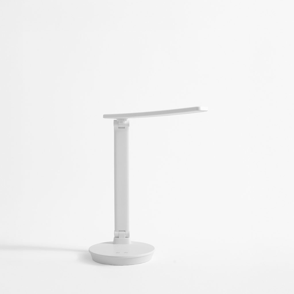 Stolná LED lampa s okrúhlou základňou biela