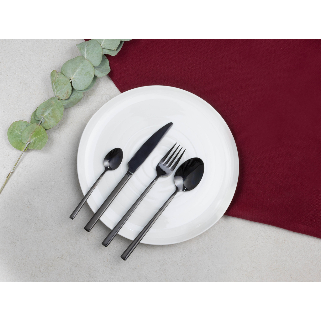 Súprava príborov pre 6 osôb čierna COMO 24 kusov