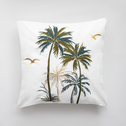 Obliečka na vankúš FEZA s tropickou palmou biela 45x45 cm