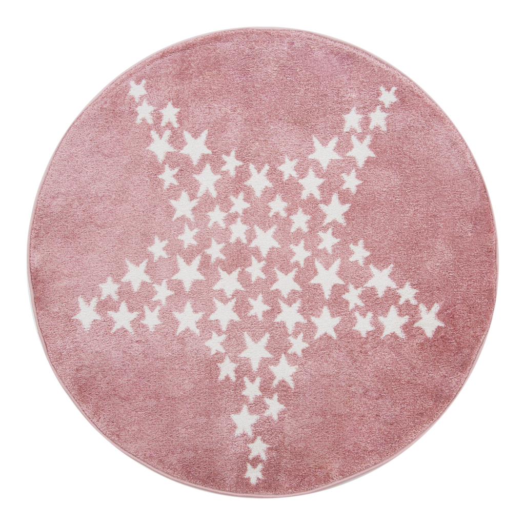 Koberec KIDS HVIEZDA okrúhly ružový 120 cm