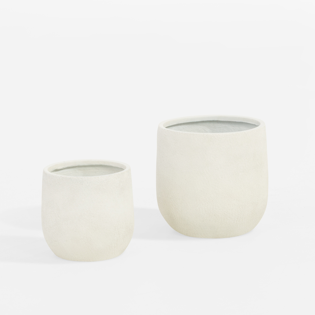 Súprava 2 bielych kvetináčov
