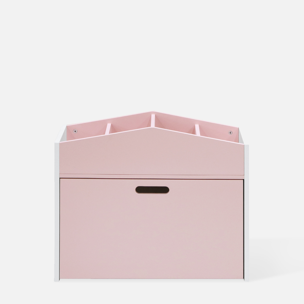 Truhla na hračky FALIANO bielo-ružová