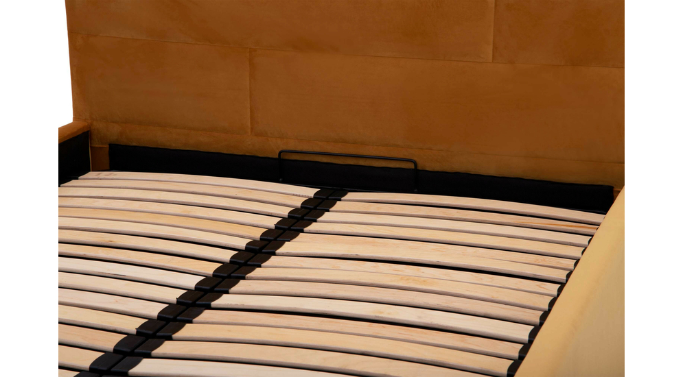 Horčicová posteľ s úložným priestorom MEZO 90 x 200 cm