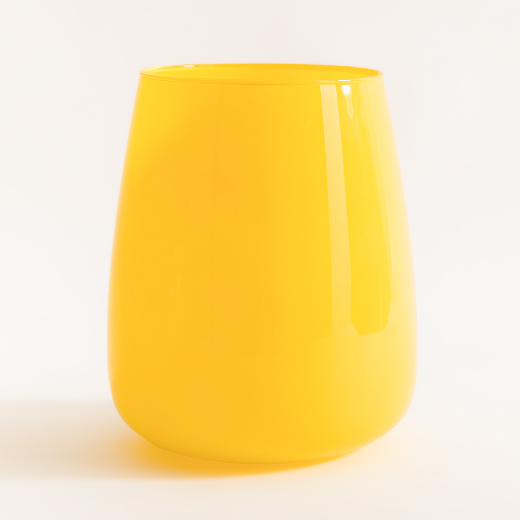 Sklenená váza ZINNIA žltá 23 cm